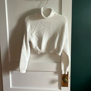 Zara white cropped turtle neck